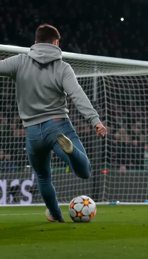 No rush. A side-foot into the empty net, then the celebration.